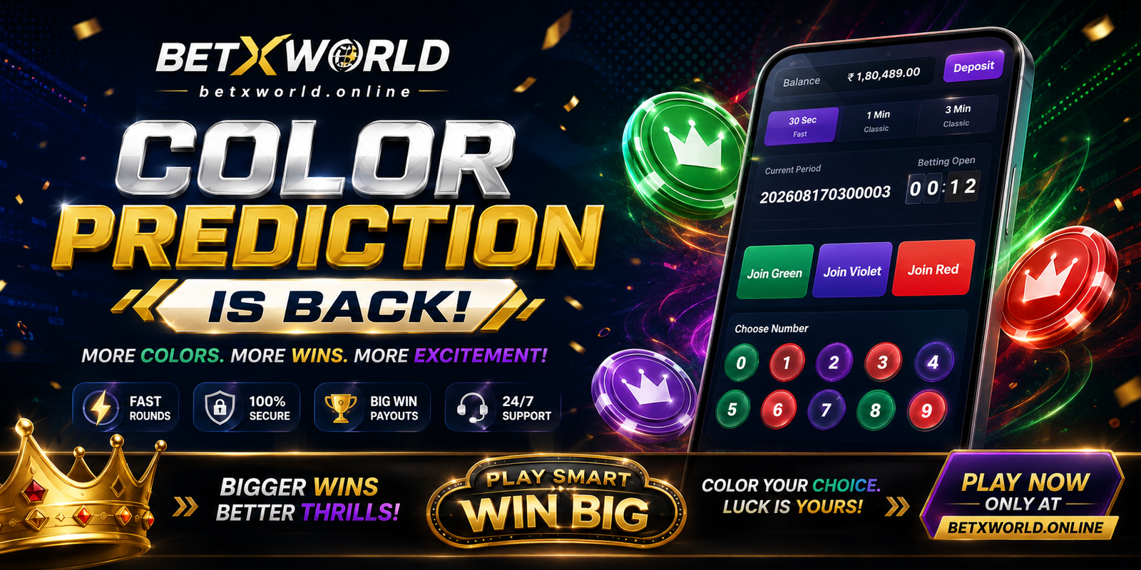 BetXWorld Color Prediction promotion